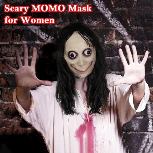 قناع هالوين ديمي شاركي التنكري المخيف للحفلات التنكرية للنساء كوزبلاي برانك لاتكس للبالغين تحدي مخيف ألعاب شرير لاتكس in Kuwait
