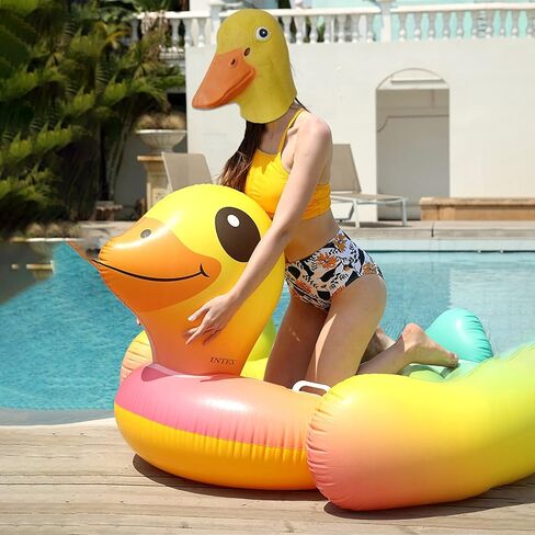 قناع بطة هالفورد، قناع رأس كامل على شكل بطة صفراء لطيفة، قناع وجه حيوان فاخر من اللاتكس المضحك، دعائم الحفلات التنكرية للبالغين in Kuwait