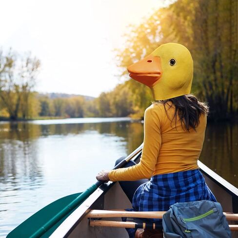 قناع بطة هالفورد، قناع رأس كامل على شكل بطة صفراء لطيفة، قناع وجه حيوان فاخر من اللاتكس المضحك، دعائم الحفلات التنكرية للبالغين in Kuwait