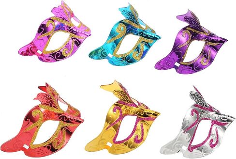 Bememo 12 Pieces Mardi Gras Masks Shining Plated Gold Masquerade Mask Wedding Props Party Costume Accessory in Saudi Arabia