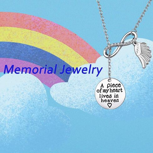 Memorial Jewelry Sympathy Gift A Piece of My Heart Lives In Heaven Lariat Y Necklace Loss Jewelry Gift in Kuwait