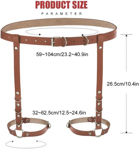 Asooll Punk Thigh Chain Leather Leg Body Chain Gothic Leg Garter Harness Belt Fashion Beach Club Rave Party Body Accessories Jewelry for Women and Girls in Saudi Arabia