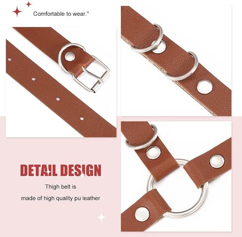 Asooll Punk Thigh Chain Leather Leg Body Chain Gothic Leg Garter Harness Belt Fashion Beach Club Rave Party Body Accessories Jewelry for Women and Girls in Saudi Arabia