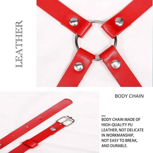 Jerany الأسود جلدية الجسم سلسلة الشرير الصدرية تسخير الخصر حزام على شكل سلسلة ملهى ليلي حفلة الهذيان أحزمة الجسم اكسسوارات للنساء والفتيات in Kuwait