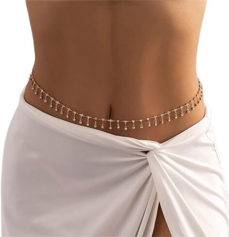 FMR الراين الخصر سلسلة الذهب كريستال الجسم سلسلة مثير شرابات البطن سلاسل الصيف شاطئ الخصر مجوهرات للجسم للنساء والفتيات في سن المراهقة in Kuwait