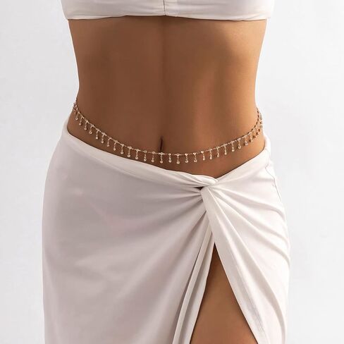 FMR الراين الخصر سلسلة الذهب كريستال الجسم سلسلة مثير شرابات البطن سلاسل الصيف شاطئ الخصر مجوهرات للجسم للنساء والفتيات في سن المراهقة in Kuwait