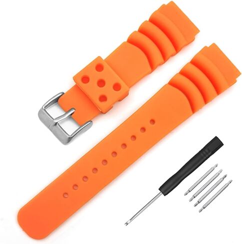 Black Silicone Rubber Curved Line Watch Band 20mm 22mm Fit for Seiko Watches Replacement Divers Model Sport Watch Strap in Kuwait