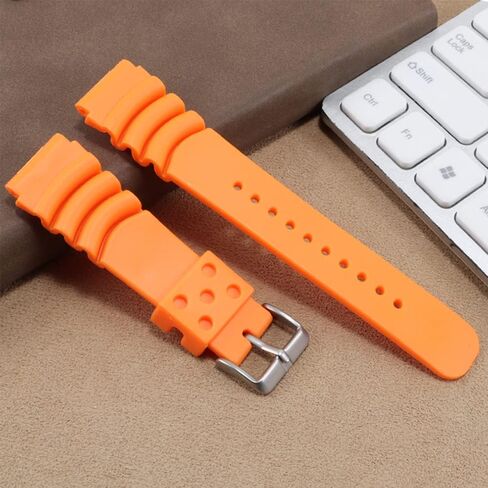 Black Silicone Rubber Curved Line Watch Band 20mm 22mm Fit for Seiko Watches Replacement Divers Model Sport Watch Strap in Kuwait