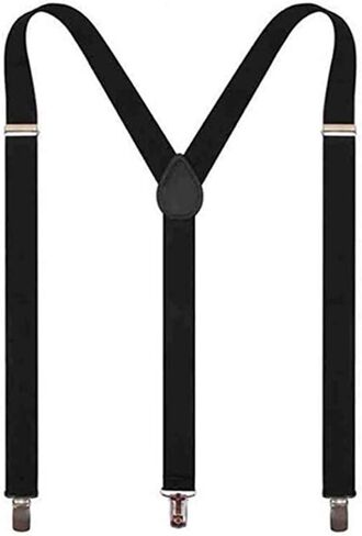 Women's Y Style with 3 Clips Suspenders Adjustable Elastic Braces Black in Kuwait
