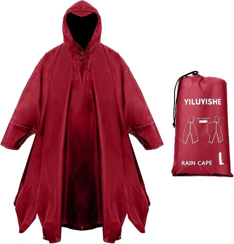 Unisex Rain Poncho for Adults, Hooded Waterproof Raincoat Jacket for Hiking, Camping and Outdoor in Saudi Arabia