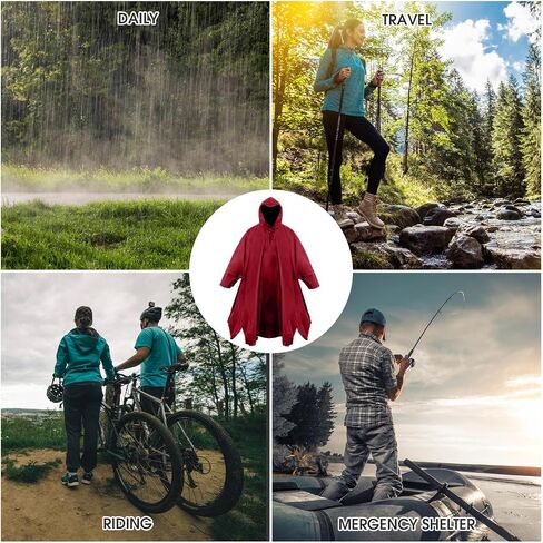 Unisex Rain Poncho for Adults, Hooded Waterproof Raincoat Jacket for Hiking, Camping and Outdoor in Saudi Arabia