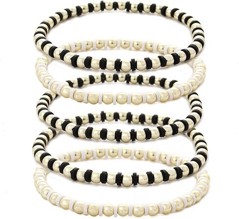 Colorful Beaded Bracelets for Women Heishi Bracelet Set Gold Bead Bracelets Resin Acrylic Bangle Bracelets Stackable Stretch Strand Bracelet in Kuwait