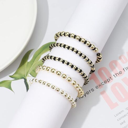 Colorful Beaded Bracelets for Women Heishi Bracelet Set Gold Bead Bracelets Resin Acrylic Bangle Bracelets Stackable Stretch Strand Bracelet in Kuwait