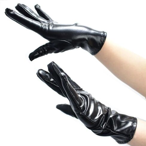 Aniler Unisex Shiny Metallic Wrist Length 1980s Costume Party Gloves in Saudi Arabia