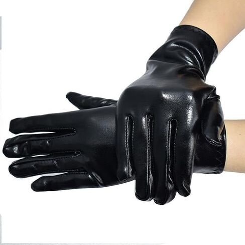 Aniler Unisex Shiny Metallic Wrist Length 1980s Costume Party Gloves in Saudi Arabia