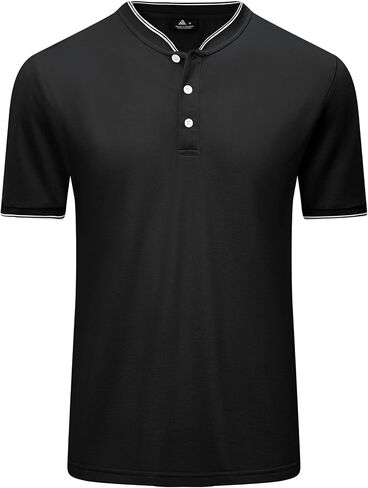 Little Beauty Short Sleeve Henley Shirts for Men Moisture Wicking Mens T-Shirts Breathable Casual Mens Henley Shirts in Saudi Arabia