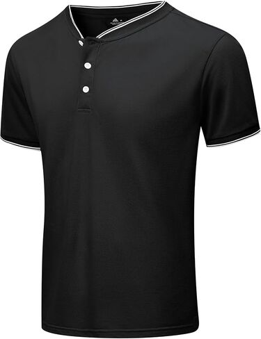 Little Beauty Short Sleeve Henley Shirts for Men Moisture Wicking Mens T-Shirts Breathable Casual Mens Henley Shirts in Saudi Arabia