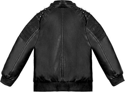 Volunboy Boys Leather Jacket Kids Fall Motorcycle Faux Pu Coats Spring Outerwear 4T to 11 Years in Kuwait