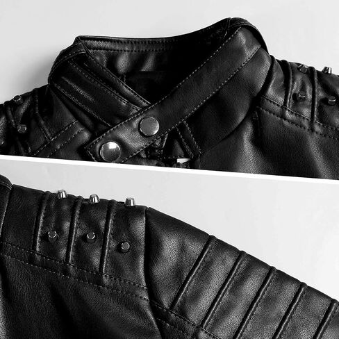 Volunboy Boys Leather Jacket Kids Fall Motorcycle Faux Pu Coats Spring Outerwear 4T to 11 Years in Kuwait