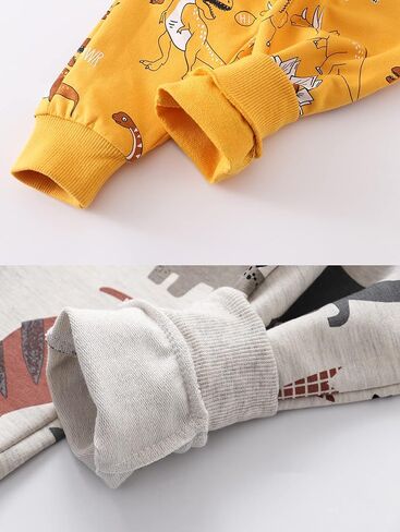 Toddler Baby Boy's Cartoon Print Dinosaur Car Animal Cotton Pants Drawstring Elastic Sweatpant(2-Pack 3-Pack) in Kuwait