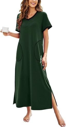 ثوب نوم نسائي من Ekouaer بطول كامل وأكمام قصيرة in Kuwait