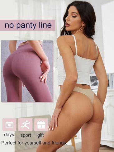 DingLu Womens Seamless Thongs No Show G-String Underwear in Saudi Arabia