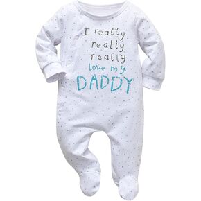 KuKitty Baby Boys Girls Romper Letter Print Jumpsuit