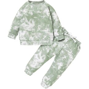 HAPPYMA Toddler Baby Girl Pants Sets Solid Color Long Sleeve Blouse Top + Pants Fall Outfits 2PCS Winter Newborn Clothes in Kuwait