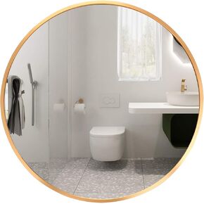 LFT HUIMEI2Y Wall Circle Mirror Large Round 32Inch Black Metal Frame Wall Mounted Circle Mirror for Bathroom, Living Room, Dining Room, Make Up Vanity Mirror, Entryway Mirror in Kuwait