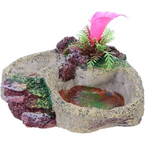 POPETPOP 1pcs Food Bowl Crawling Toys Tortoise Hermit Crab Food Plant Food Plant Water Tray Drinking Dish Reptile Food Dish Gecko Water Dish Reptile Water Bowl Reptiles Feeding Bowl Large in Kuwait