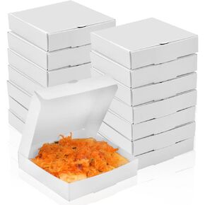 WANGDEFA 50 Pcs Mini Pizza Boxes 3.5 x 3.5 Square Cardboard Mini Pizza Box for Celebrations Party Favors Christmas Birthdays Valentines Day Weddings