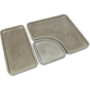 Greenology Decorative Zen Garden Minimalist Modular Vanity Tray for Key Bathroom Vanity Stationery Organizer - Set of 3 Trays Overall Size 12" x 8" - Neutral Color Polished Concrete in Saudi Arabia