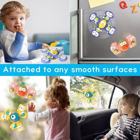 لعبة كأس الشفط الدوارة للأطفال الرضع من عمر 12 إلى 18 شهرًا للأولاد والبنات، ألعاب الحمام، هدايا عيد الميلاد الأول، ألعاب تململ دوارة حسية للأطفال الصغار 1-3 ألعاب حوض الاستحمام 3 قطع in Kuwait