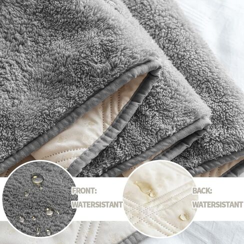 Waterproof & Anti-Slip Washable Faux Fur Dog Bed Cover and Pet Blanket Couch Cover Sofa Pet Bed Mat ，car Incontinence Mattress Protectors Furniture for Most Cats Dogs Pets in Saudi Arabia