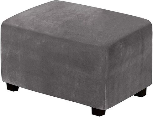 Ottoman Cover Velvet Plush Stretch Ottoman Slipcover High Stretch Velvet Foot Stool Protector Cover for Footrest Ottoman Camel in Saudi Arabia
