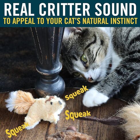 OurPets PLAY-N-SQUEAK Backyard Bunny Catnip Cat Toy, Multi-Color, (CT-10494) in Kuwait