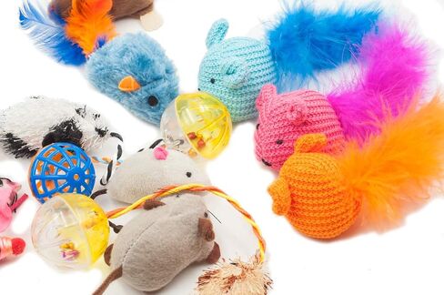 Fashion's Talk Mouse Cat Toys Soft Plush Catnip Mice Assorted Style Variety Pack 32 Count in Kuwait