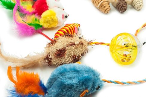 Fashion's Talk Mouse Cat Toys Soft Plush Catnip Mice Assorted Style Variety Pack 32 Count in Kuwait