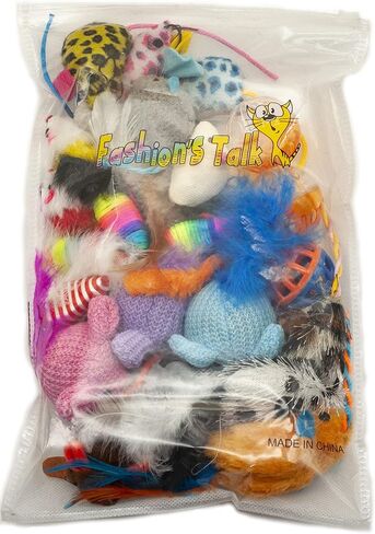Fashion's Talk Mouse Cat Toys Soft Plush Catnip Mice Assorted Style Variety Pack 32 Count in Kuwait