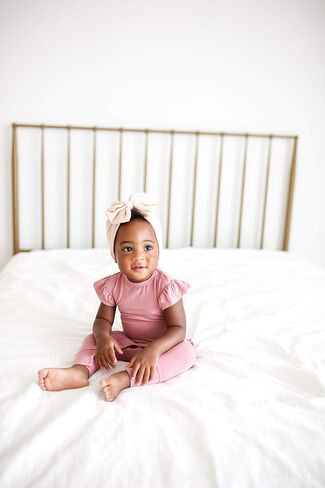 Posh Peanut Baby Girl Pajamas – Ruffled Cap Sleeve Romper PJs – Soft Viscose from Bamboo One-Piece for Babies & Toddlers in Saudi Arabia