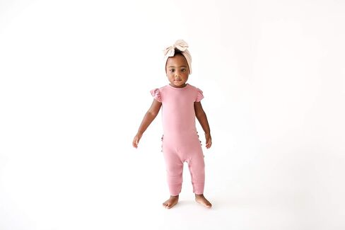 Posh Peanut Baby Girl Pajamas – Ruffled Cap Sleeve Romper PJs – Soft Viscose from Bamboo One-Piece for Babies & Toddlers in Saudi Arabia
