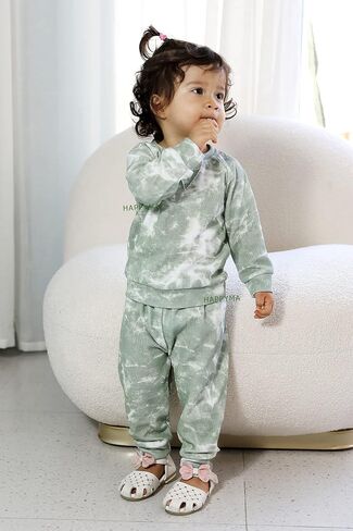 HAPPYMA Toddler Baby Girl Pants Sets Solid Color Long Sleeve Blouse Top + Pants Fall Outfits 2PCS Winter Newborn Clothes in Kuwait