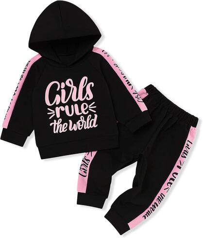 Menglang ملابس طفلة صغيرة ملابس طفلة قصيرة هوديي السراويل الخريف الشتاء البلوز مجموعة لطفلة in Kuwait