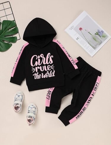 Menglang ملابس طفلة صغيرة ملابس طفلة قصيرة هوديي السراويل الخريف الشتاء البلوز مجموعة لطفلة in Kuwait