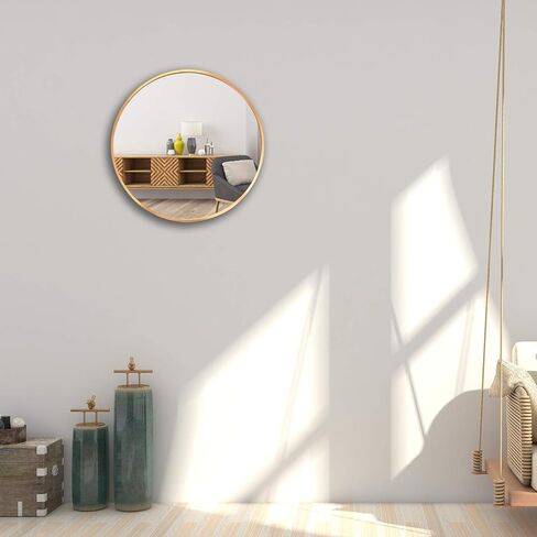 LFT HUIMEI2Y Wall Circle Mirror Large Round 32Inch Black Metal Frame Wall Mounted Circle Mirror for Bathroom, Living Room, Dining Room, Make Up Vanity Mirror, Entryway Mirror in Kuwait