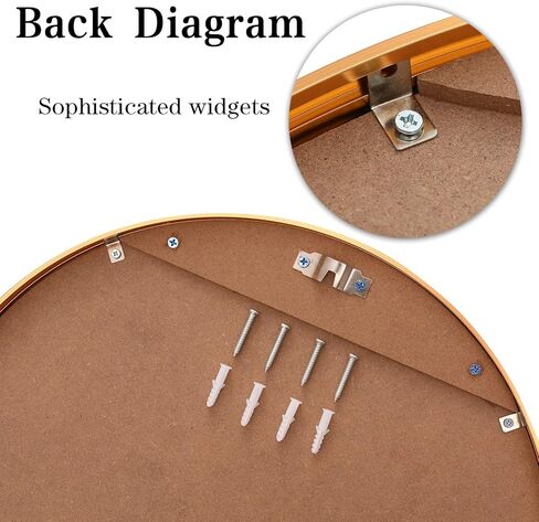 LFT HUIMEI2Y Wall Circle Mirror Large Round 32Inch Black Metal Frame Wall Mounted Circle Mirror for Bathroom, Living Room, Dining Room, Make Up Vanity Mirror, Entryway Mirror in Kuwait