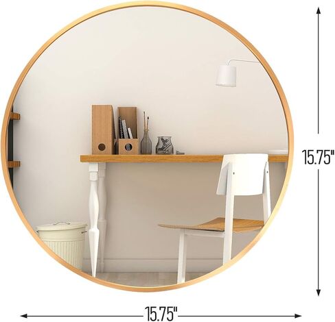 LFT HUIMEI2Y Wall Circle Mirror Large Round 32Inch Black Metal Frame Wall Mounted Circle Mirror for Bathroom, Living Room, Dining Room, Make Up Vanity Mirror, Entryway Mirror in Kuwait