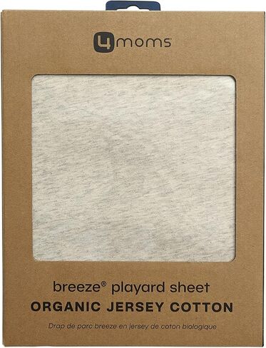 ملاءة قطن جيرسي عضوي من 4moms Breeze Playard، لأسرّة الأطفال والأثاث، يمكن غسلها في الغسالة، مصنوعة من القطن العضوي بنسبة 100%، دقيق الشوفان (عبوة من قطعتين) in Kuwait