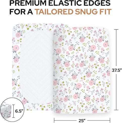 Pickle & Pumpkin Premium Organic Crib Sheet | 2 Pack 100% Organic Jersey Cotton Fitted Crib Sheets Set | Toddler or Standard Crib Mattress Sheets | Girls & Boys | Penguin & Woodland Crib Sheet in Kuwait
