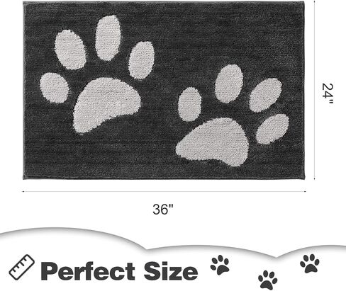 سجادة باب داخلية من Kmson، سجادة مدخل قابلة للغسل في الغسالة، غير قابلة للانزلاق/الانزلاق، سجادة مصيدة الأوساخ من الألياف الدقيقة عالية الامتصاص للباب الأمامي، والباب الخلفي، والأحذية الرطبة الموحلة والأقدام - 60.96 سم × 91.44 سم، رمادي داكن in Kuwait